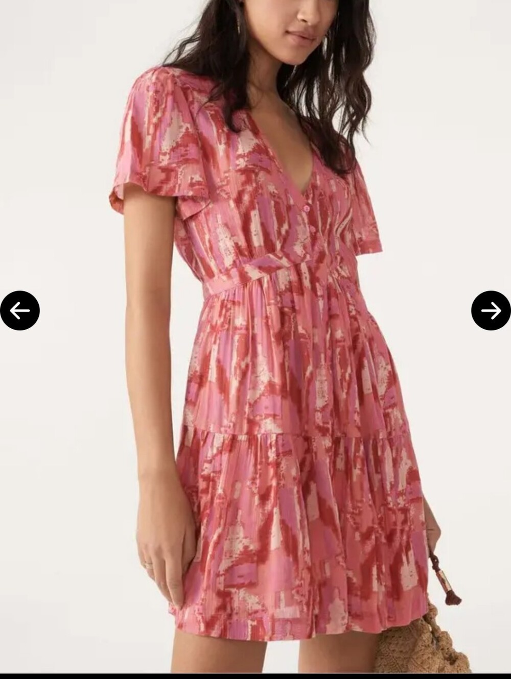 BA&SH Women's Talita Pink Printed Mini Dress Size Medium - Picture 2 of 16